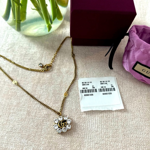 Gucci Jewelry Authentic Gucci Crystal Double G Necklace Poshmark